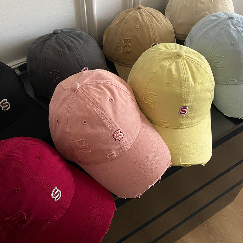 Unisex Distressed Embroidered Baseball Cap Bowlift