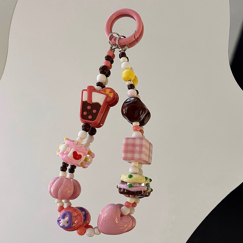 Playful Food-Themed Beaded Keychain Bowlift