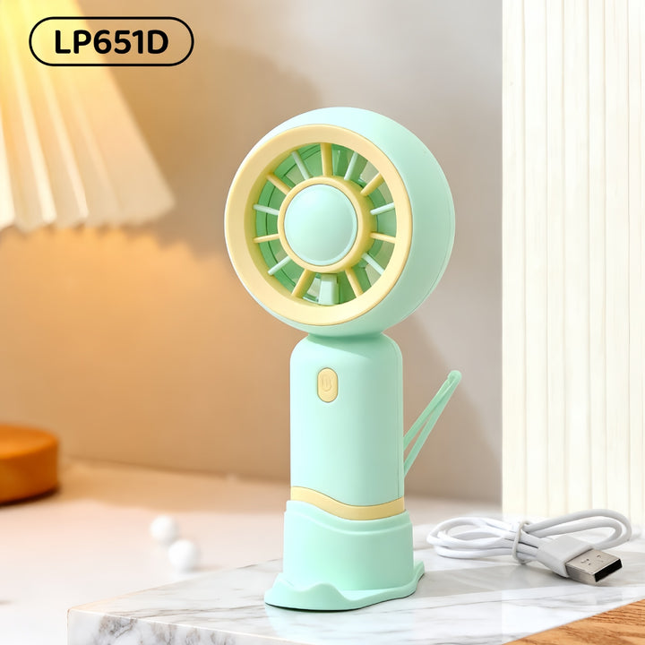Women's Portable Mini Fan with Digital Speed Display Bowlift
