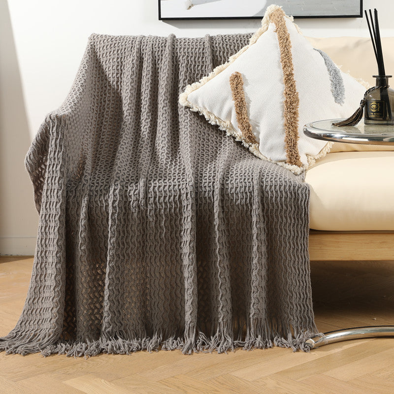 Cozy Knitted Throw Blanket Bowlift
