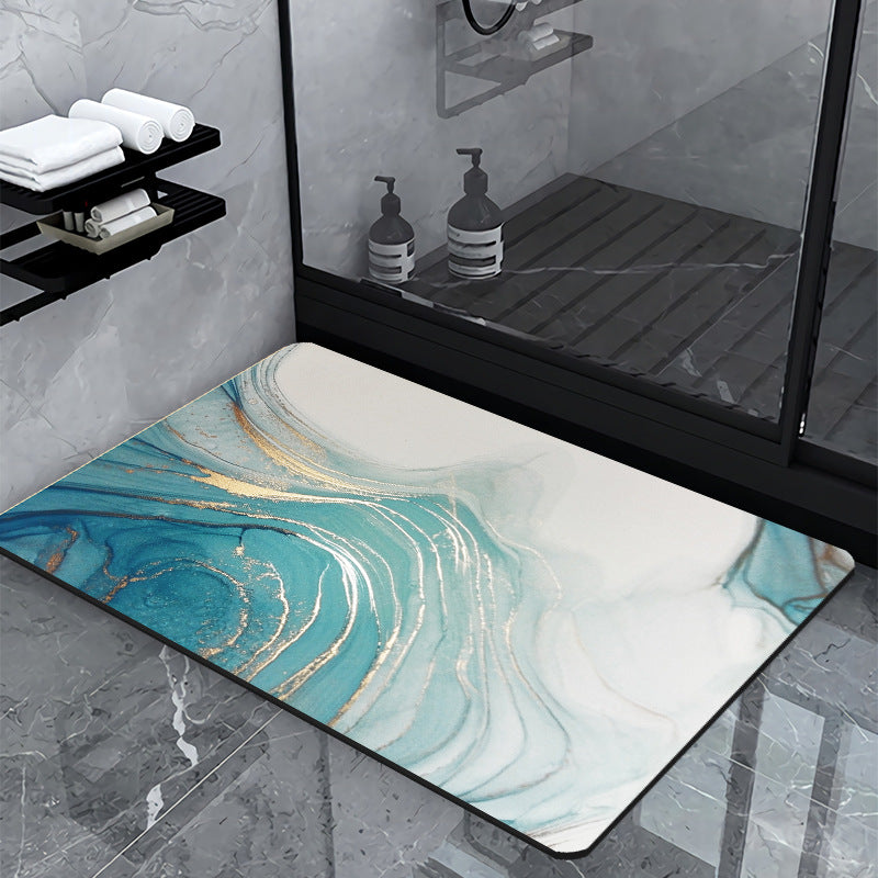 Luxury Marble-Effect Bath Mat Bowlift