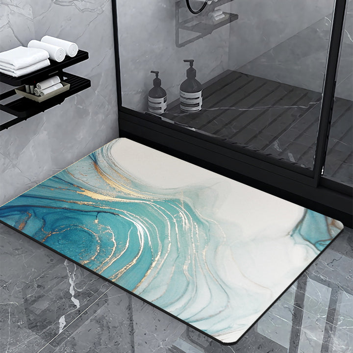 Luxury Marble-Effect Bath Mat Bowlift