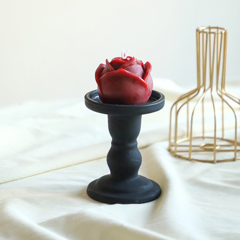 Ribbed Stacked Sphere Decorative Scented Pillar Candle With Long Cotton Wick