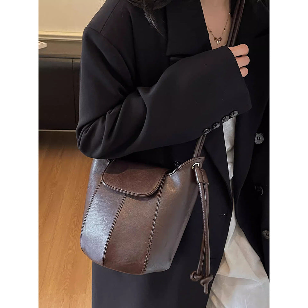 Bohemian Leather Bucket Bag Bowlift