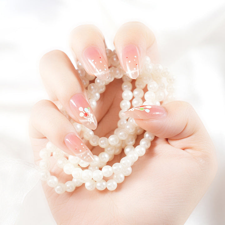 Elegant Floral Tip Press-On Nails Bowlift