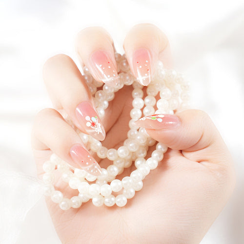Elegant Floral Tip Press-On Nails Bowlift