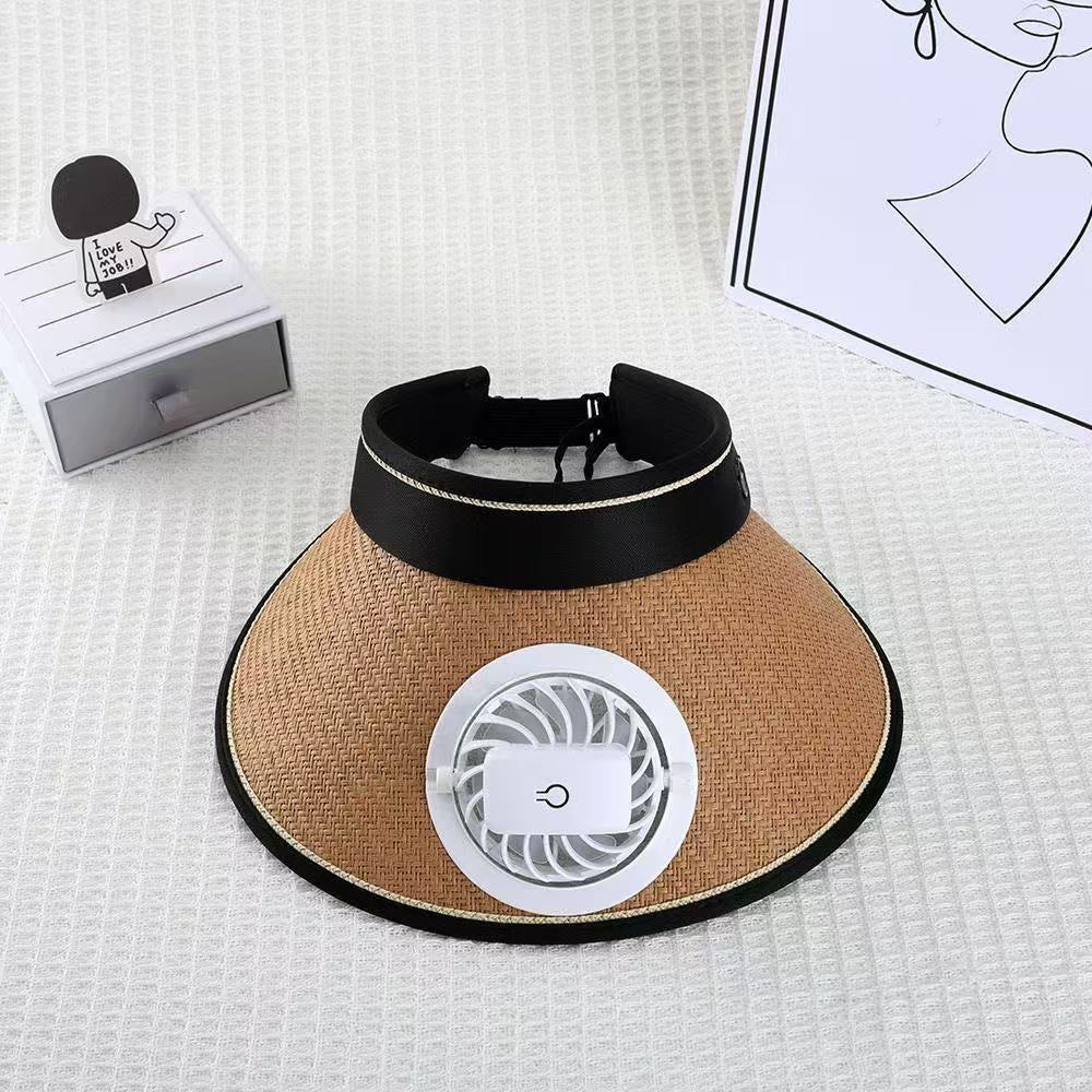 Sport Sun Visor with detachable front fan, adjustable headband and reflective piping Bowlift