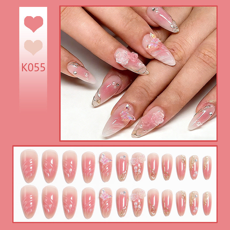 Artificial nail set with elegant blooming 3D decorations Bowlift 1788236934