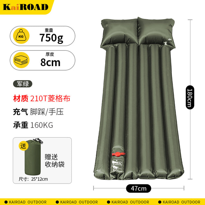 comfortable inflatable camping mat with integrated pillow and waterproof TPU surface Bowlift