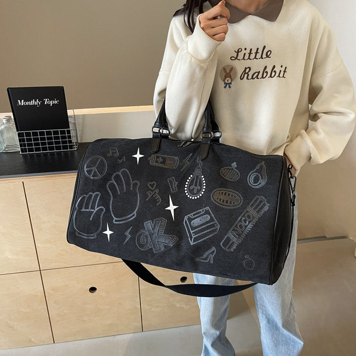 Travel bag with unique gray faux leather design Bowlift