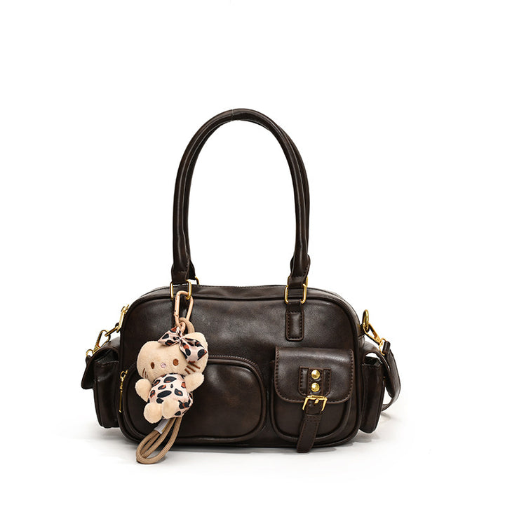 Elegant Handbag with Playful Charms and Multiple Compartments Bowlift