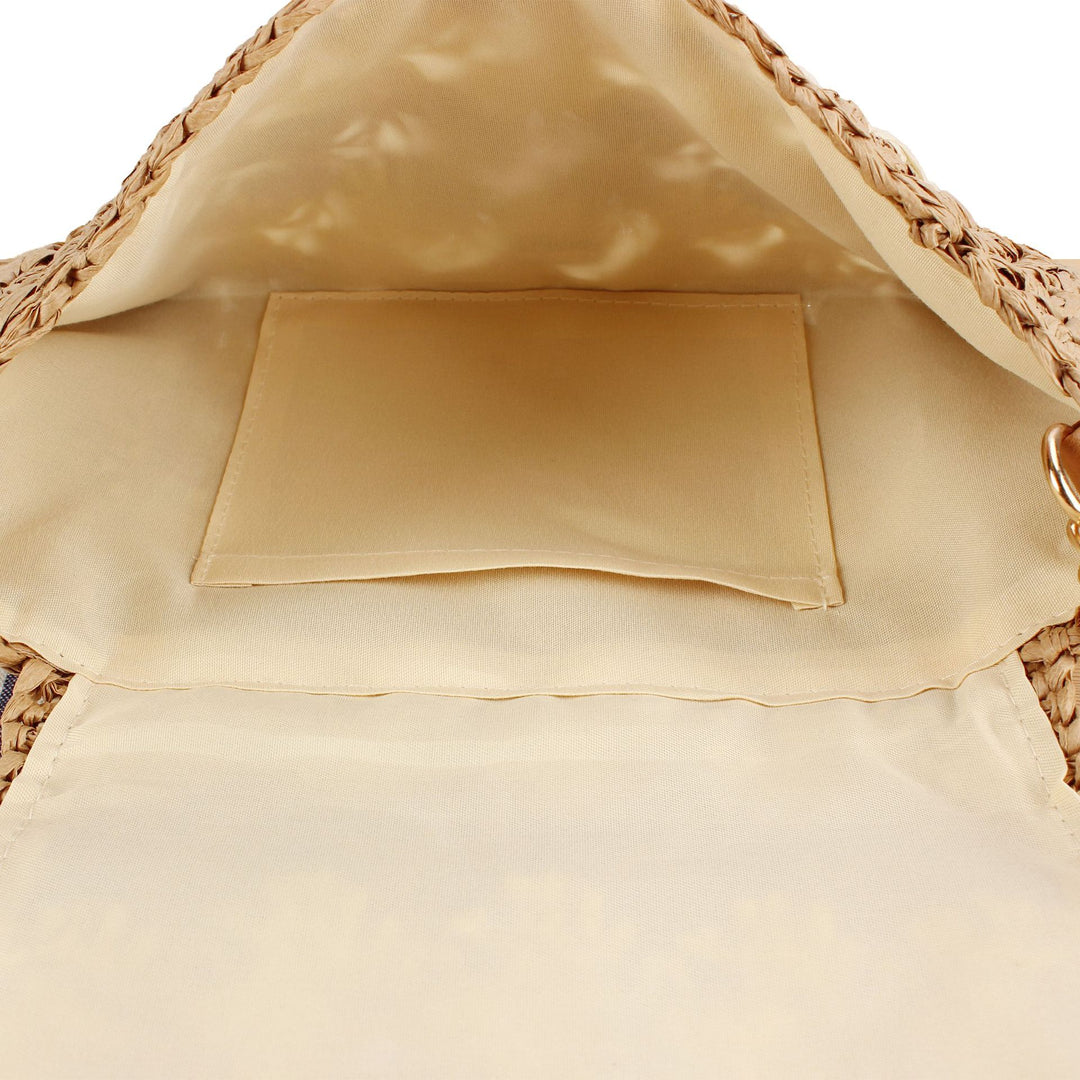 Shoulder bag made of handcrafted braided natural material with elegant closure Bowlift