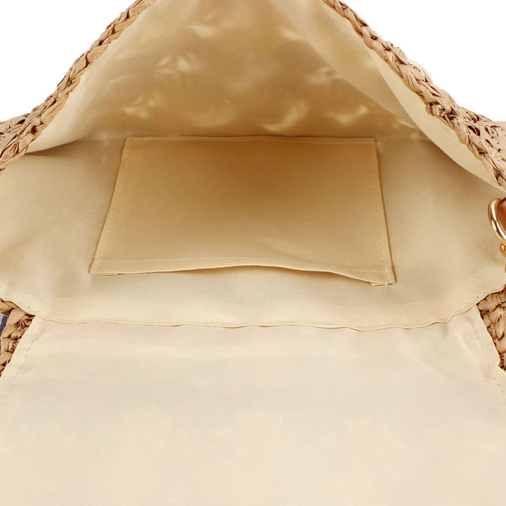 Shoulder bag made of handcrafted braided natural material with elegant closure Bowlift