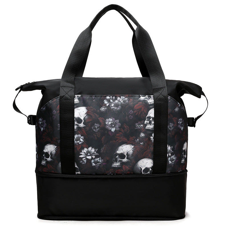 Artistic Skull Print Gym Duffel Bag Bowlift