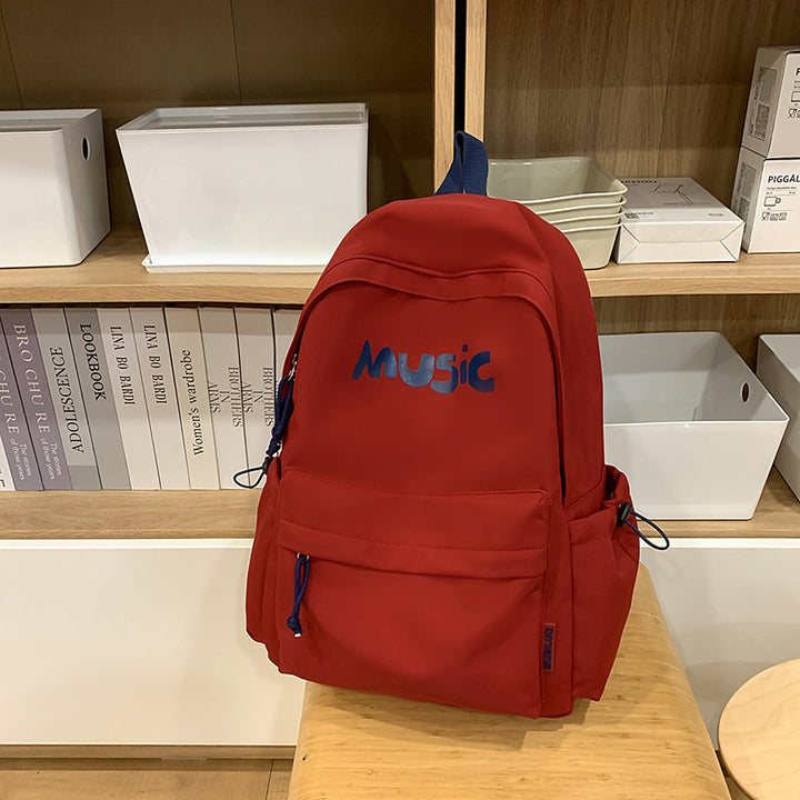 Casual Music-Themed Backpack Bowlift