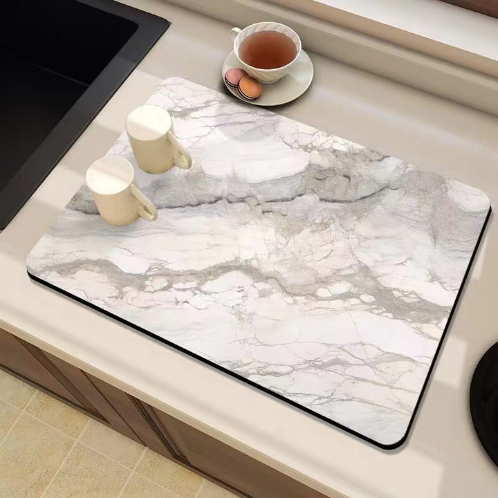 Marble-Inspired Kitchen Counter Mat Bowlift