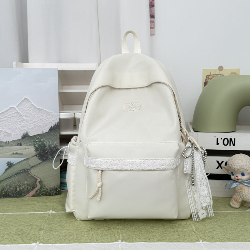 Adorable Lace-Trimmed Backpack Bowlift