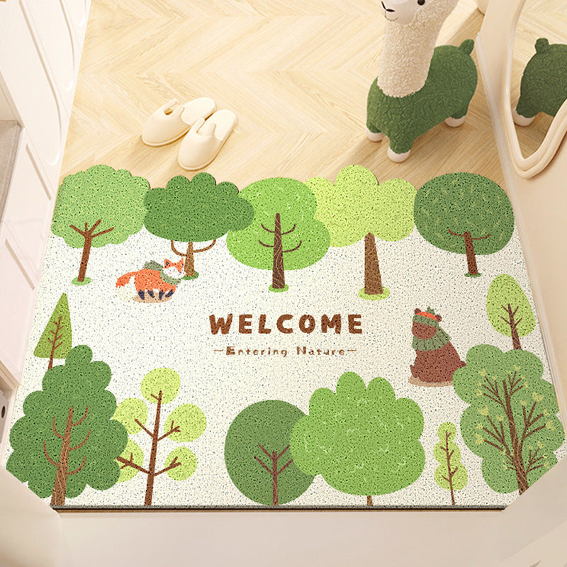 Playful Forest-Themed Welcome Mat