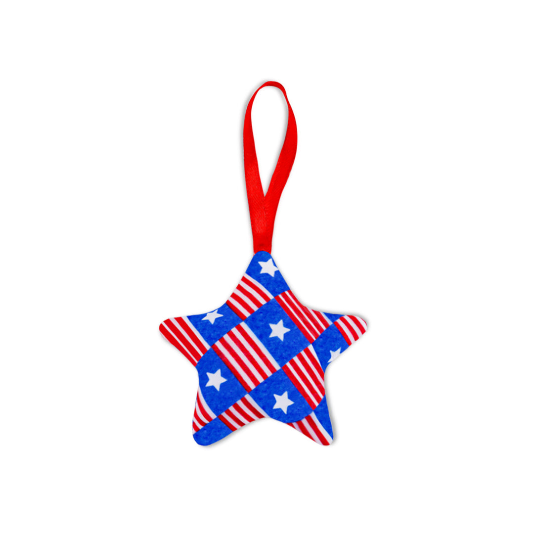 Unisex star-shaped hanging decoration made of soft felt with US flag pattern Bowlift