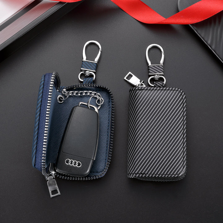 Compact Zippered Keychain Wallet
