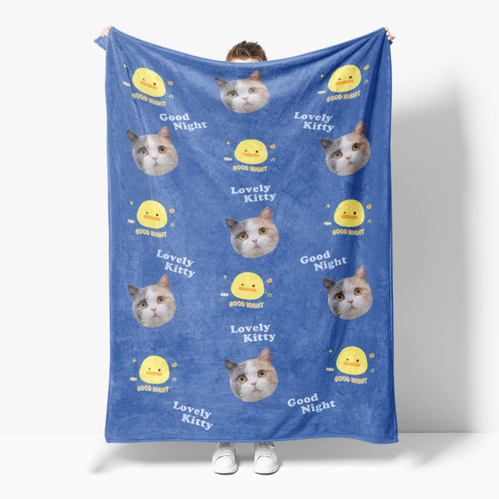 Cute Cat Pattern Fleece Blanket Bowlift