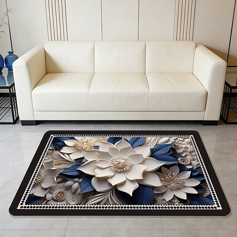 Geometric Patterned Bath Rug Bowlift