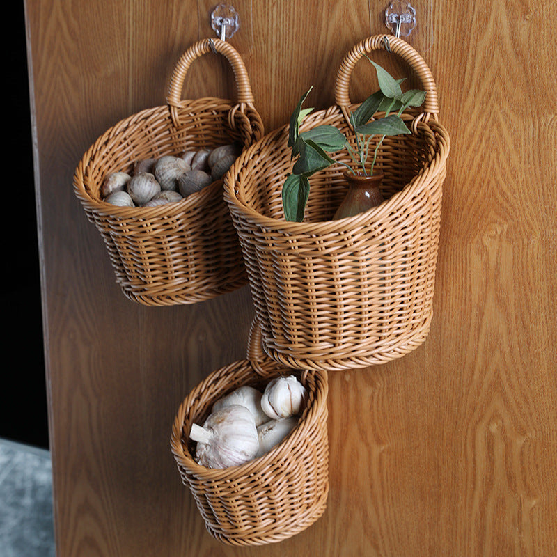 Handcrafted Wicker Storage Basket Bowlift