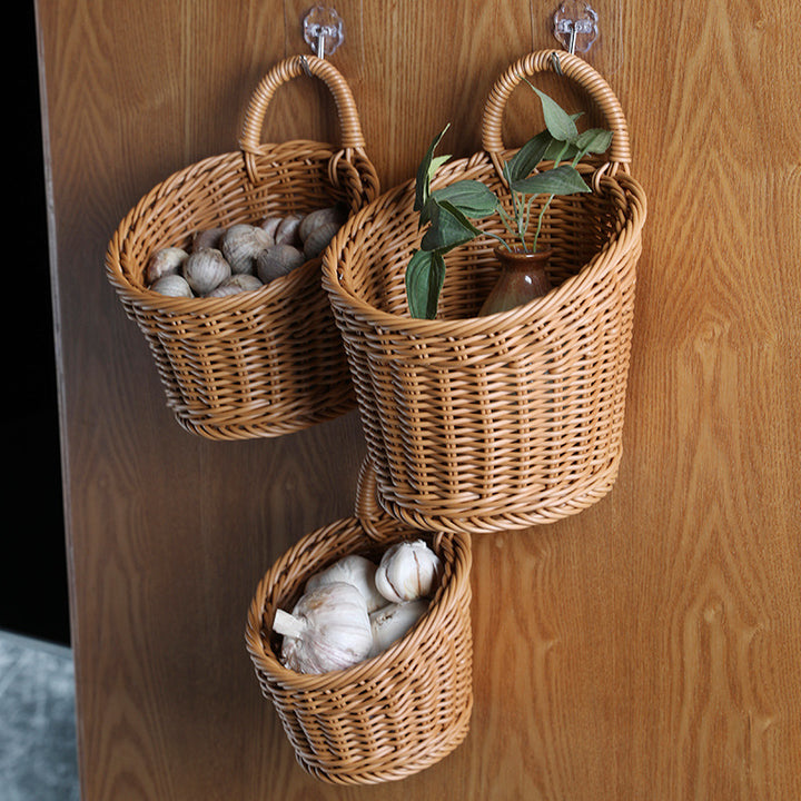 Handcrafted Wicker Storage Basket Bowlift