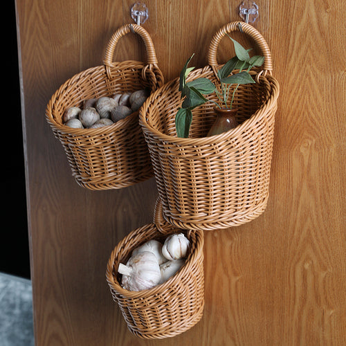 Handcrafted Wicker Storage Basket Bowlift