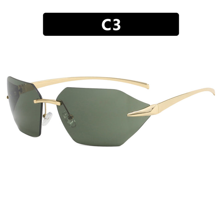 Women's geometric sunglasses with elegant metal frame and polarized lenses Bowlift