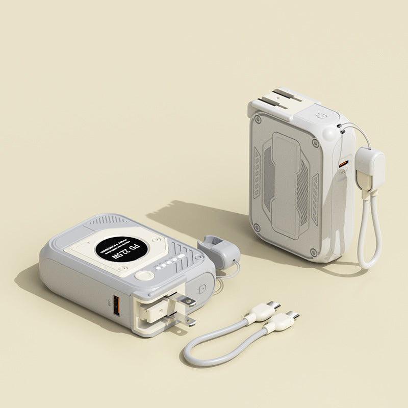 Portable power bank with multifunctional integrated charging cable Bowlift