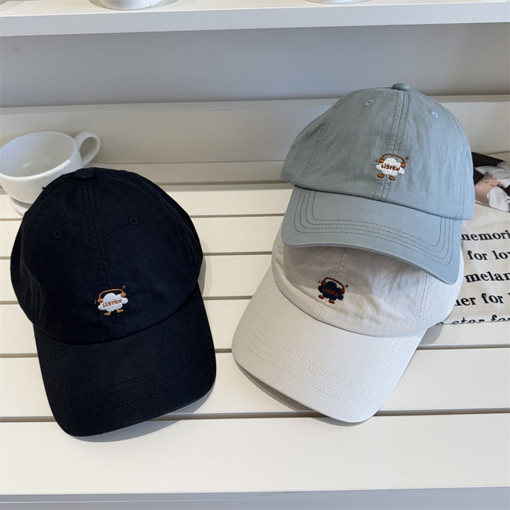 Women's Embroidered Cartoon-Themed Baseball Cap Bowlift