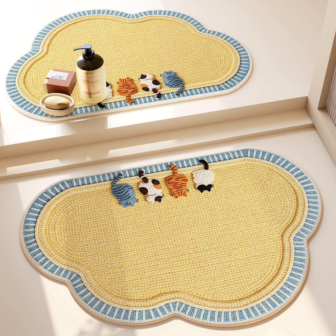 Heart-Patterned Bathroom Mat Bowlift