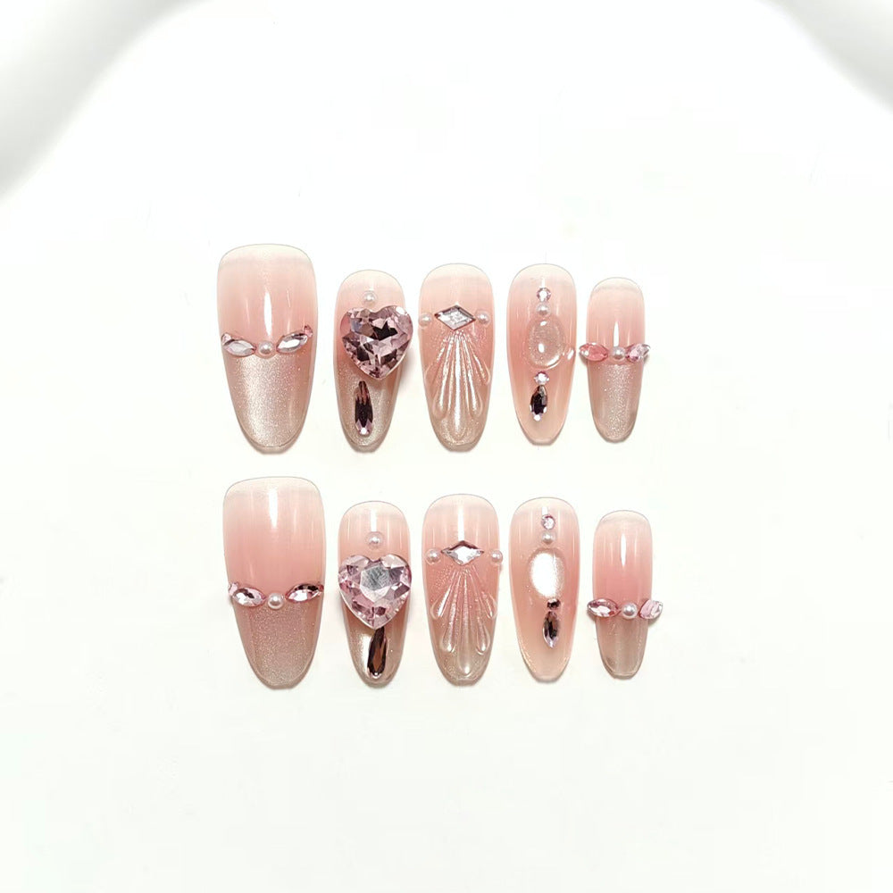 Elegant artificial nails with glitter accents Bowlift