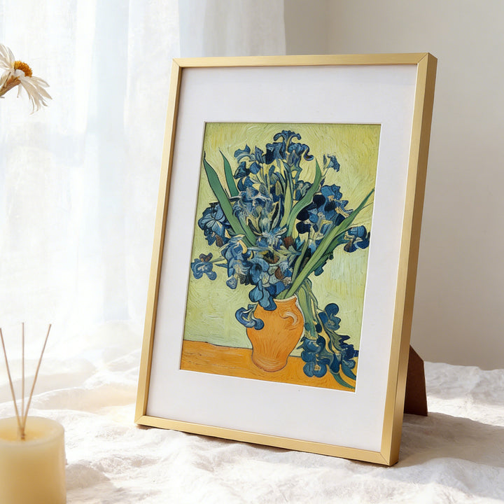 Framed Matted Botanical Art Print With Easel-Back Tabletop Display And Archival Giclée Reproduction