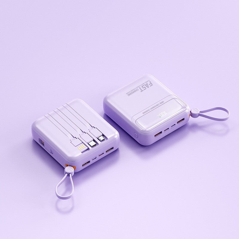 Portable power bank with integrated cables and multifunctional charging port Bowlift