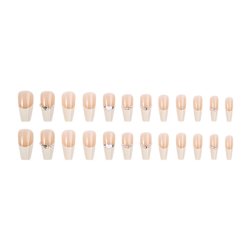 Artificial nail set with elegant flower and glitter decorations Bowlift