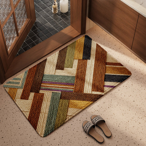 Textured Geometric Entryway Mat