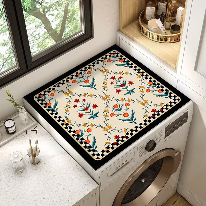 Floral Patterned Laundry Room Top Cover Bowlift