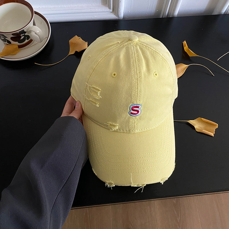 Unisex Distressed Embroidered Baseball Cap Bowlift