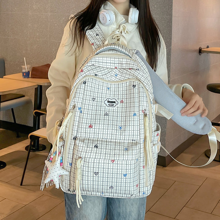 Cute Multi-Pocket Printed Backpack Bowlift