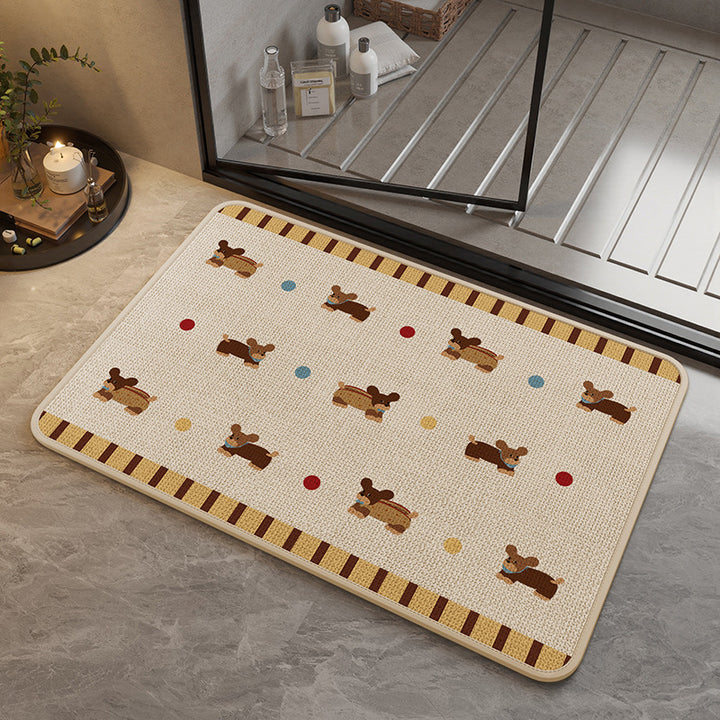 Decorative Cat-Themed Bath Mat Bowlift