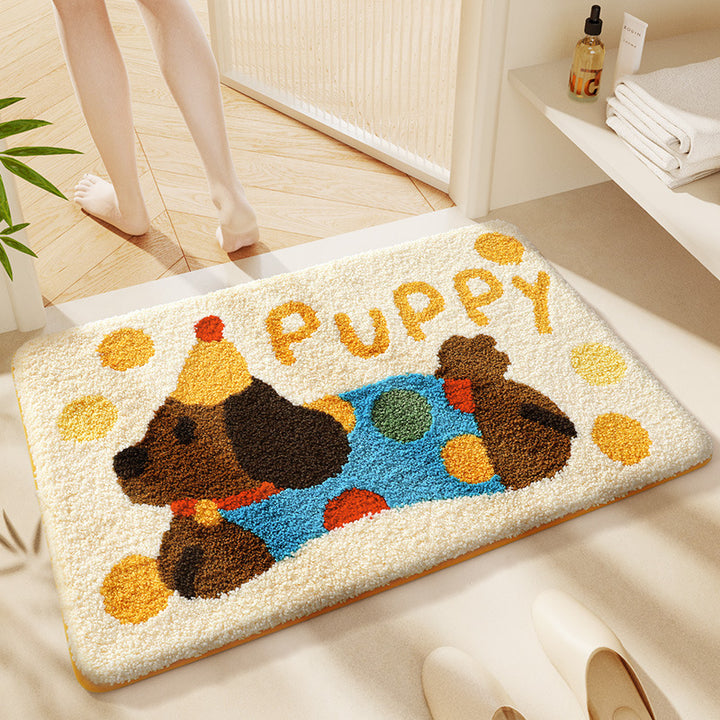 Cat-Themed Plush Bath Mat Bowlift