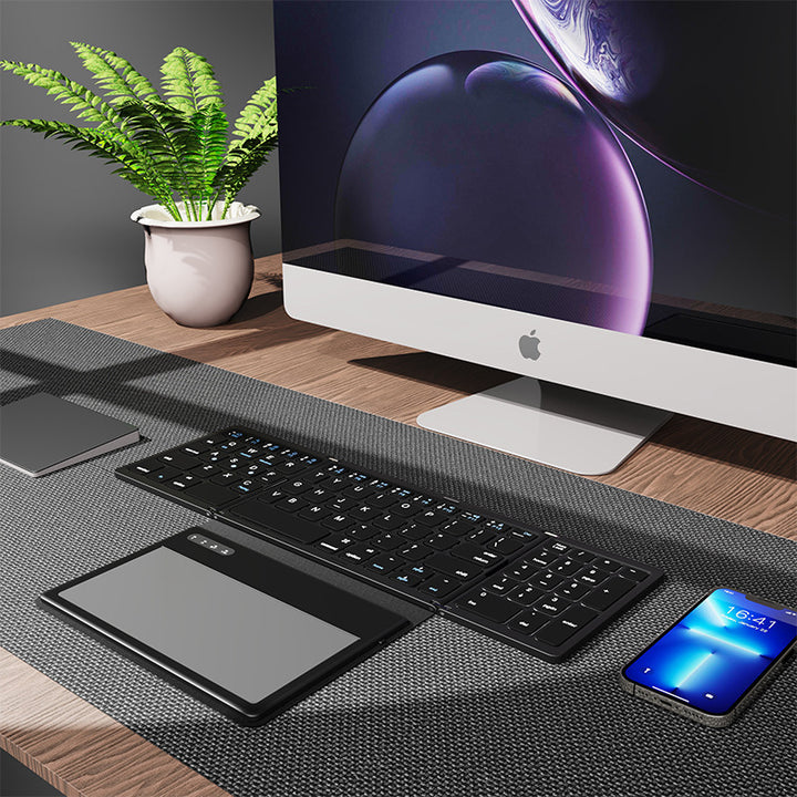 Ultra-Slim Portable Bluetooth Keyboard with Touchpad Bowlift