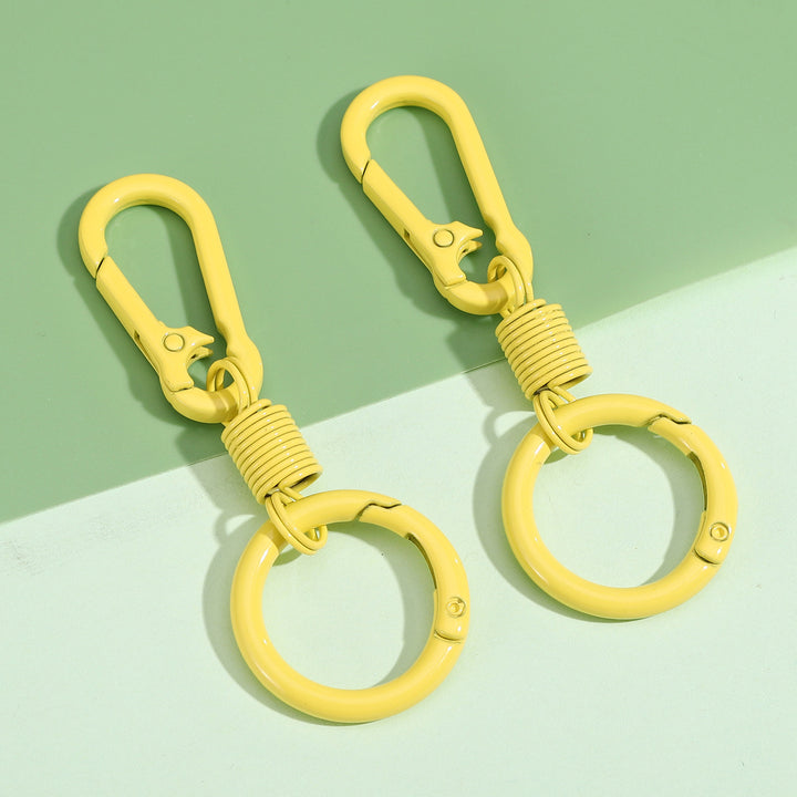 Durable silicone-coated carabiner keyring set with retractable coil Bowlift