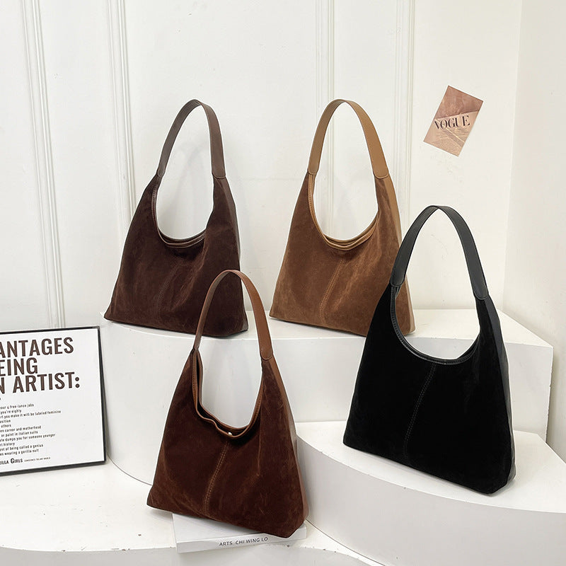 Suede Casual Hobo Bag Bowlift