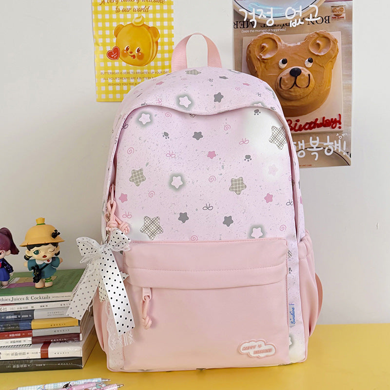 Fun Decorative Star-Patterned Backpack Bowlift
