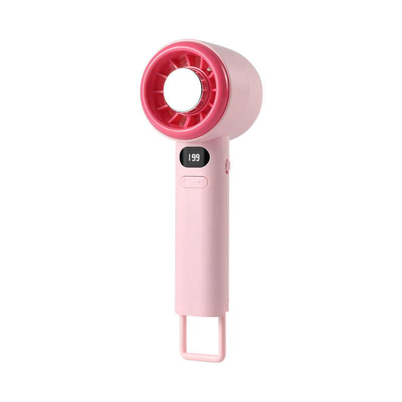 Women's Portable Handheld Fan with Digital Temperature Display Bowlift