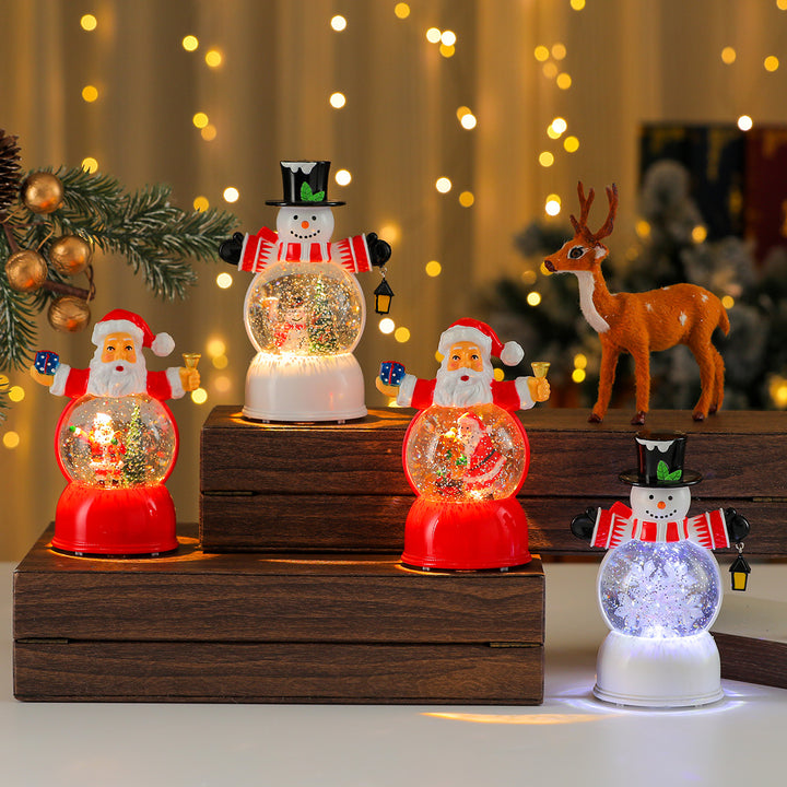 LED Illuminated Snow Globe Figurine Bowlift