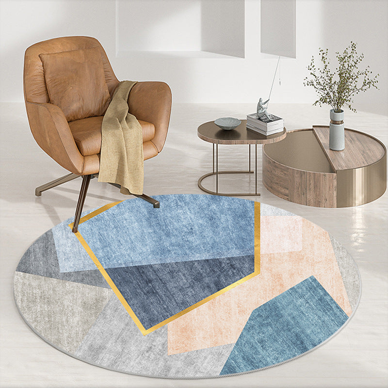Abstract Patterned Round Area Rug Bowlift